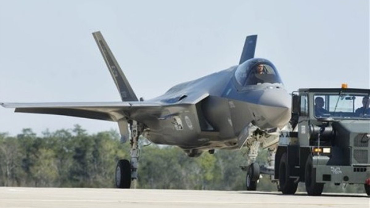 March 6, 2012: An Air Force Joint Strike Fighter is towed back to its hangar at Eglin Air Force Base, Fla.