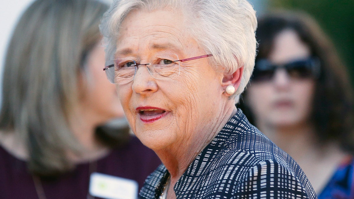 Alabama Gov. Kay Ivey speaks to the media Friday, Nov. 17, 2017, in Montgomery, Ala. Ivey says she plans to vote for Republican Roy Moore for U.S. Senate even though he faces accusations of sexual misconduct. (AP Photo/Brynn Anderson)