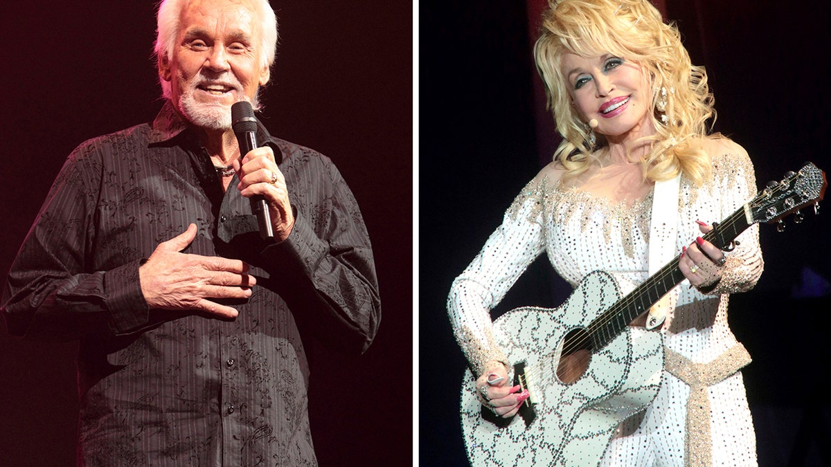 In this combination photo, Kenny Rogers, left, performs on March 7, 2013, in Lancaster, Pa. and Dolly Parton performs in Philadelphia on June 15, 2016. The pair, who spawned hit duets like âIslands in the Streamâ and âReal Love,â announced they will be making their final performance together this year.