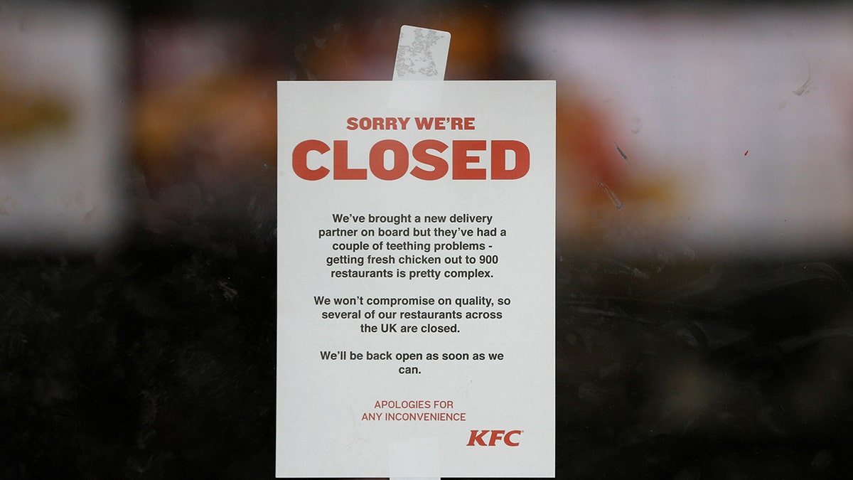 KFC closure notice reuters