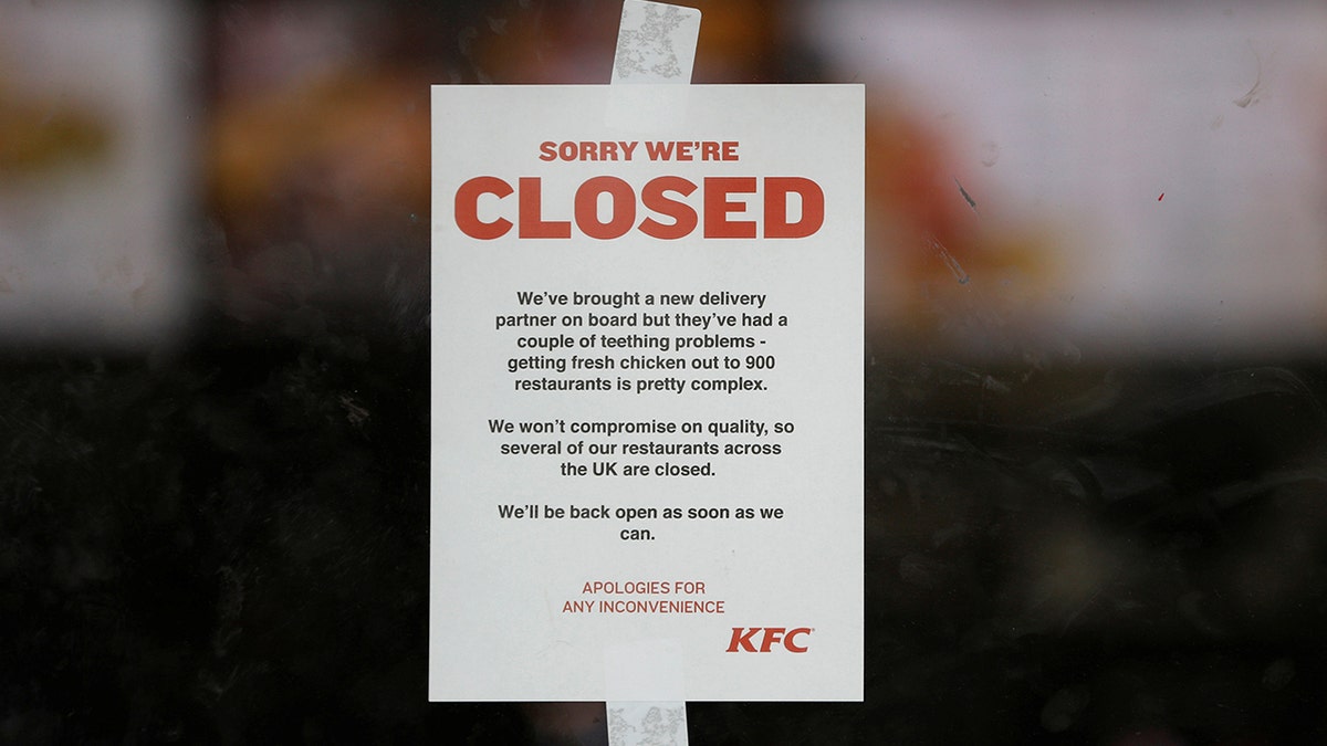 KFC closure notice reuters