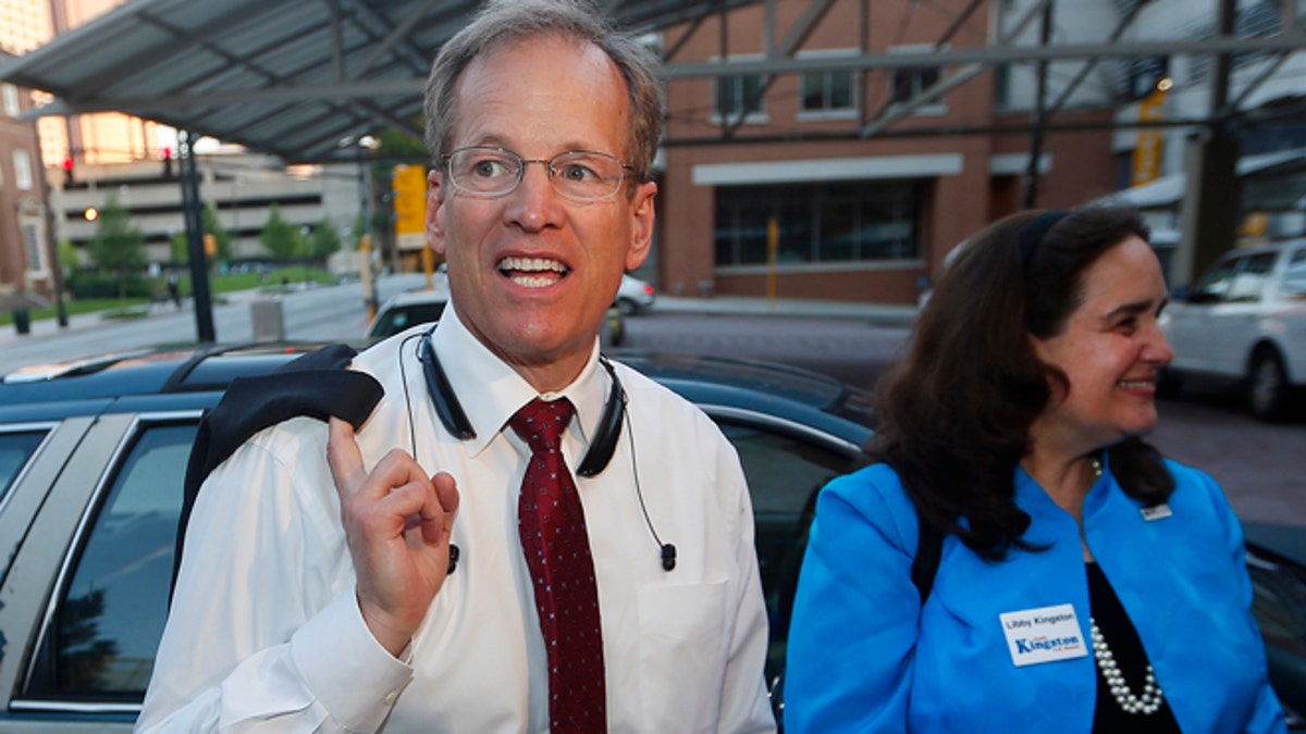 May 20, 2014: Georgia Republican Senate candidate Jack Kingston and his wife Libby arrive for an election-night watch party in Atlanta.