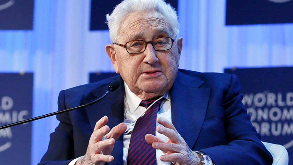 Jan. 24, 2013: Henry Kissinger, chairman of Kissinger Associates, speaks during the annual meeting of the World Economic Forum (WEF) in Davos. (Reuters)