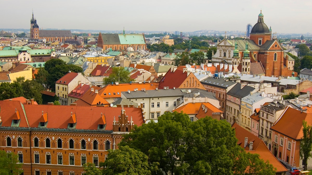 Panorama of the Krakow city