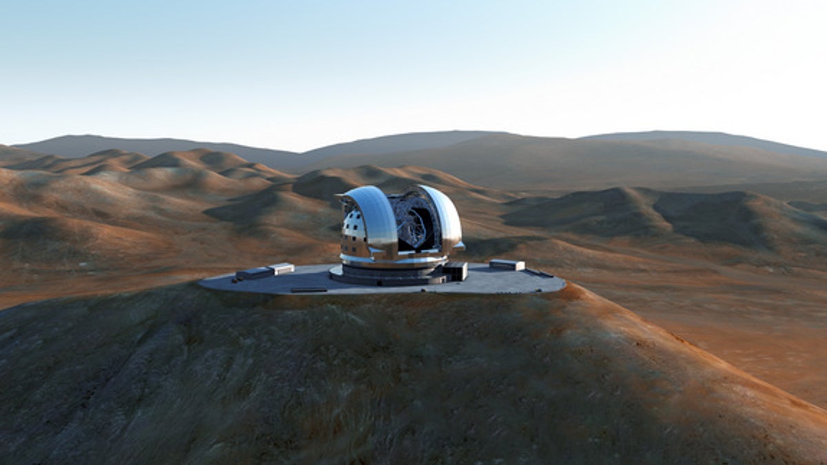 The E-ELT on Cerro Armazones (artist's impression)