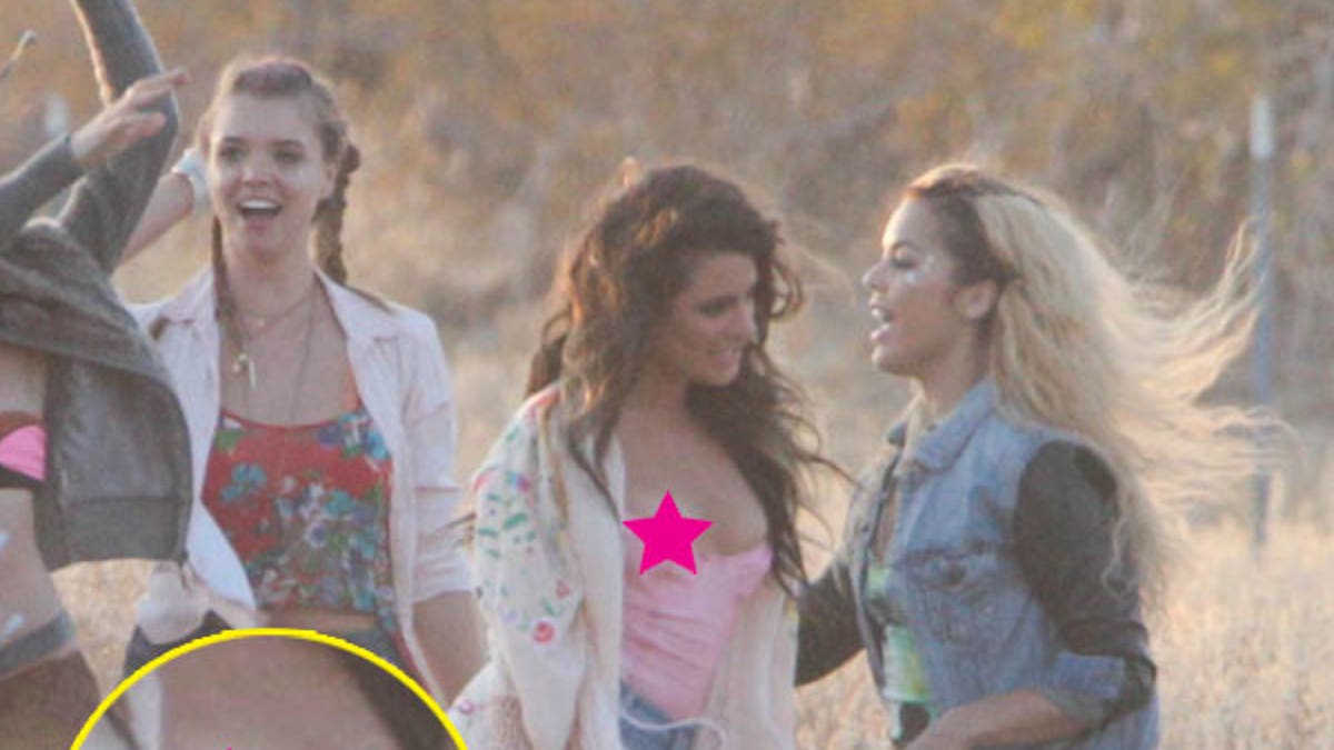 Lea Michele suffers wardrobe malfunction on On My Way video