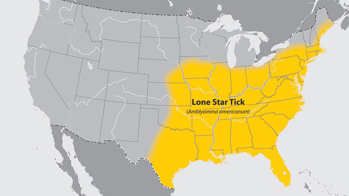 lone star ticks map cdc