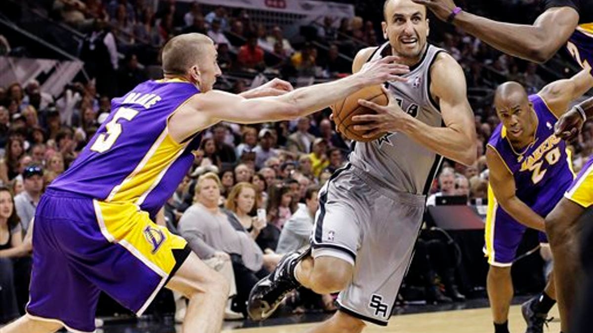 97fc6ad9-Lakers Spurs Basketball