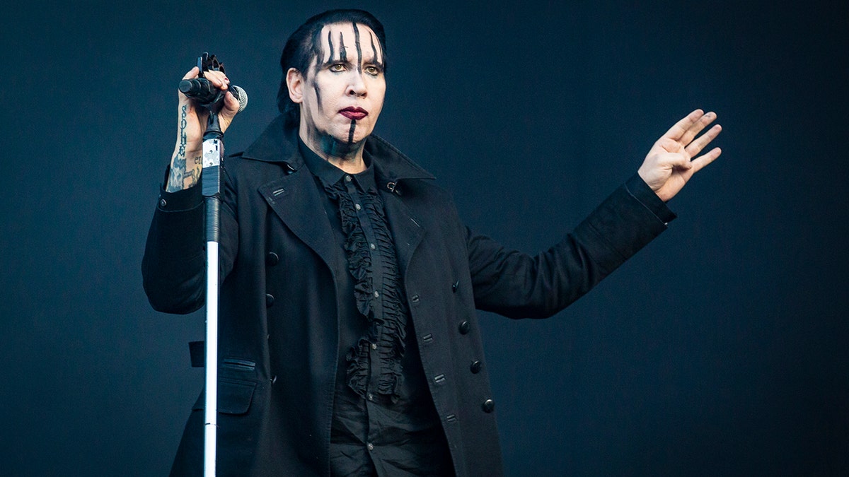 MONTREAL, QC - JULY 28: Marilyn Manson performs at the Heavy Montreal festival at Parc Jean-Drapeau on July 28, 2018 in Montreal, Canada. (Photo by Mark Horton/Getty Images)