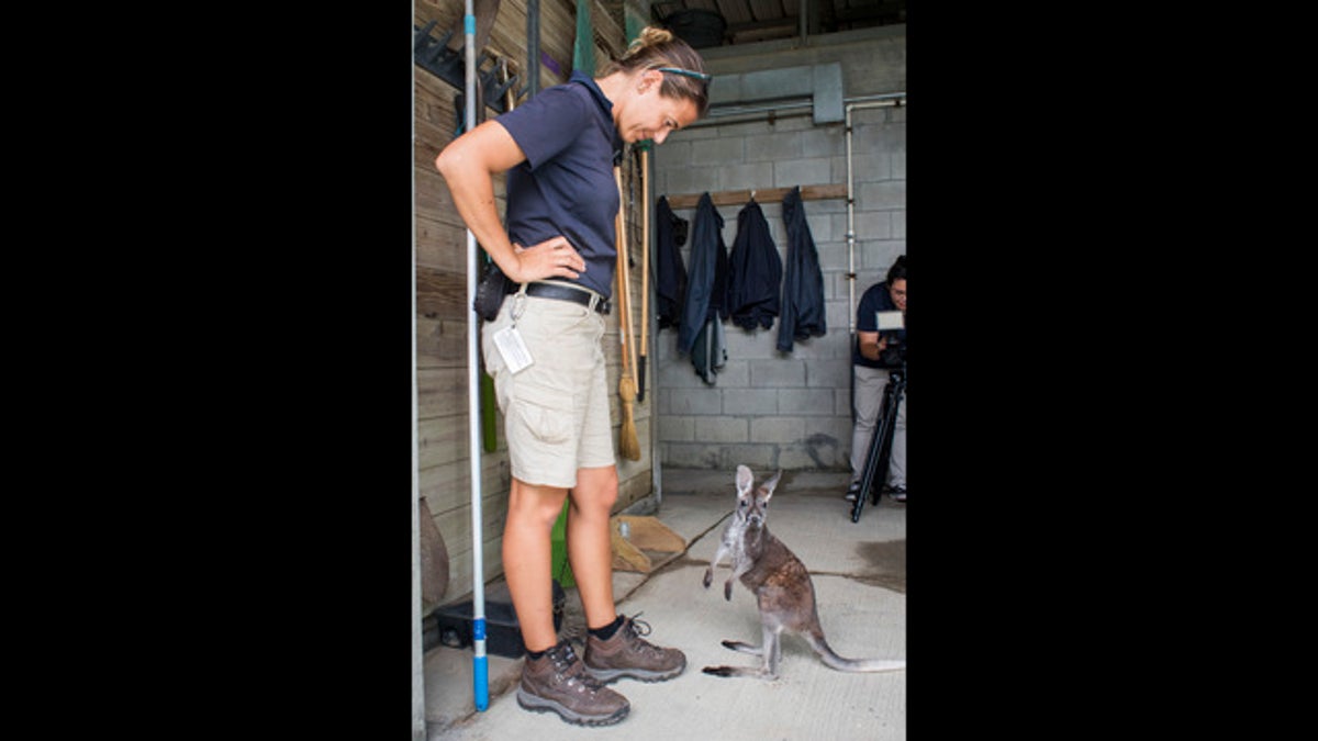 Lilly Kangaroo and trainer