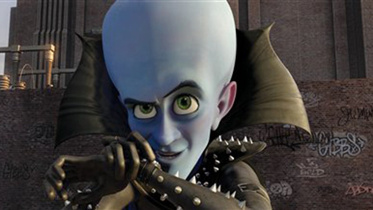 FILE - In this film publicity file image released by Paramount and DreamWorks Animation, Megamind, voiced by Will Ferrell, is shown in a scene from the animated feature 
