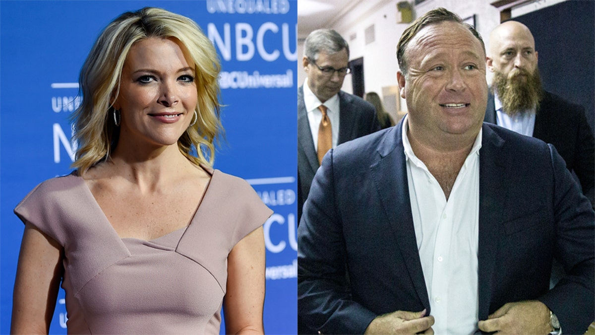 Megyn Kelly and Alex Jones AP