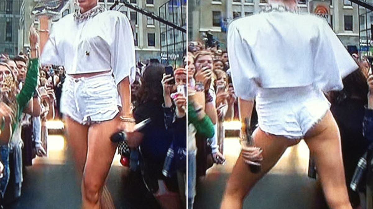 Miley cyrus white shop shorts today show