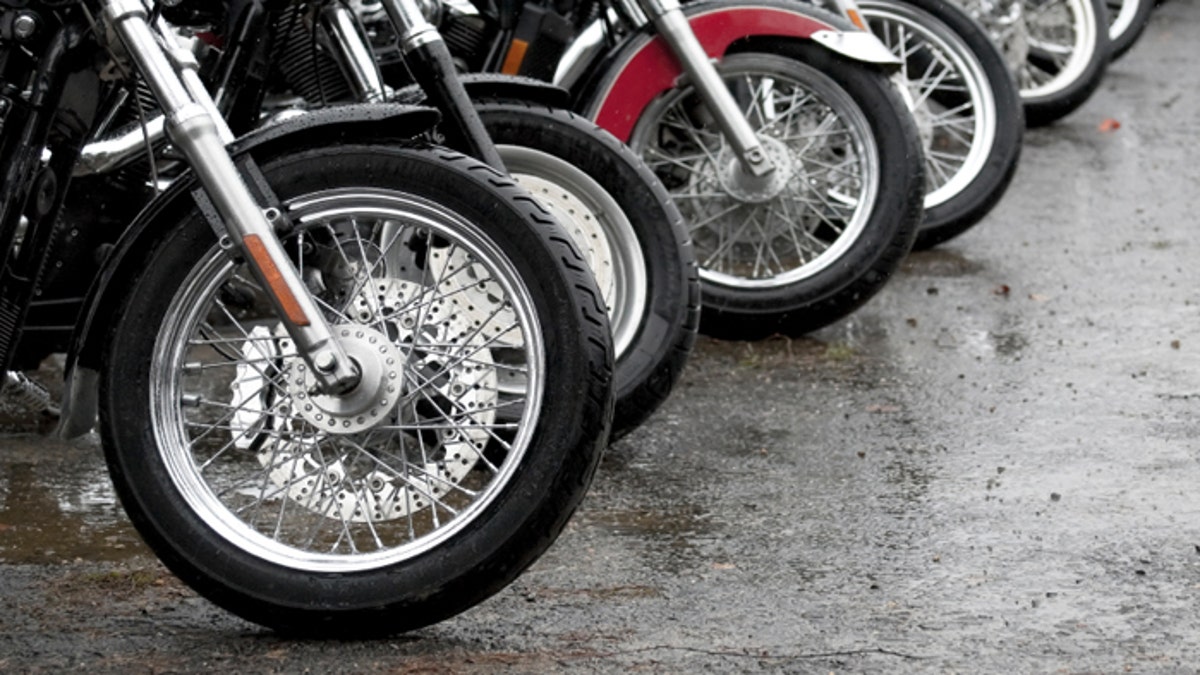 row of motorcycles