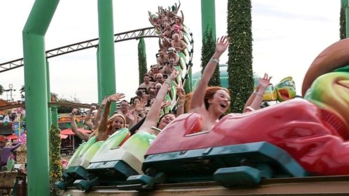 Thrillseekers strip naked for roller coaster record Fox News