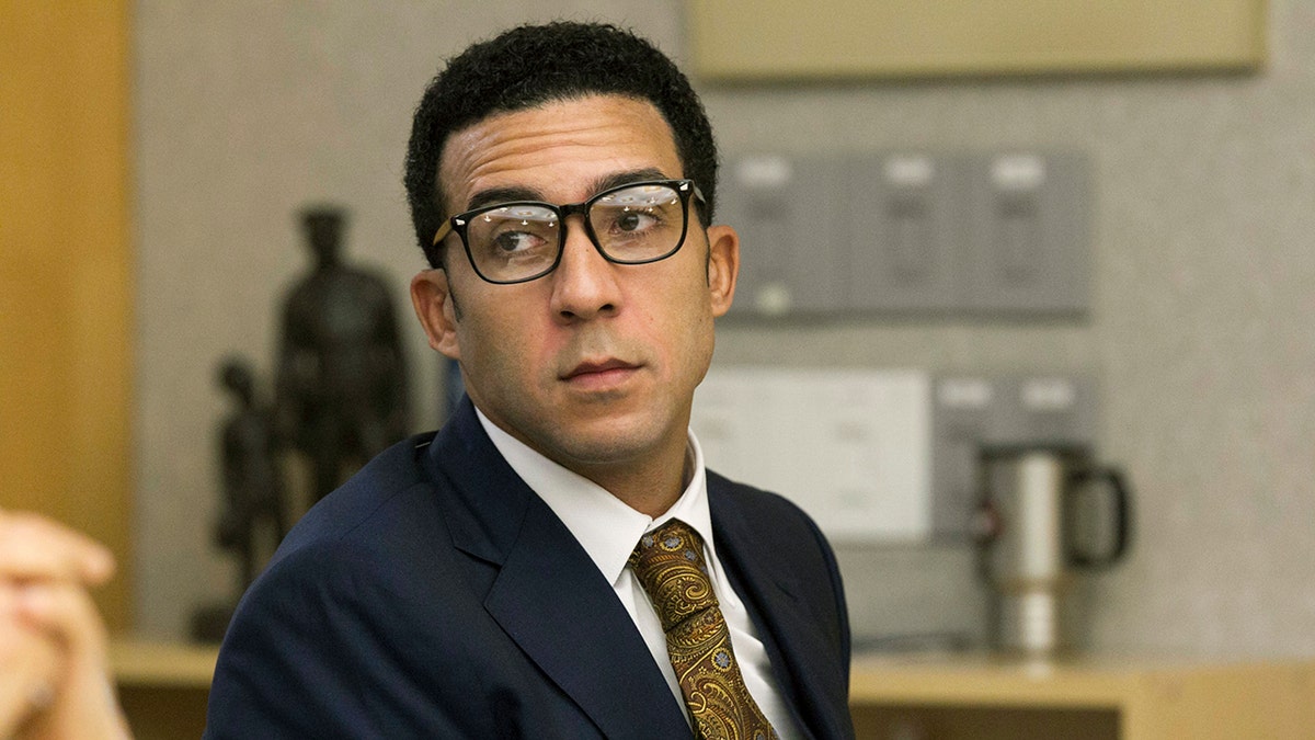 Former NFL player Kellen Winslow Jr. attends a preliminary hearing, Wednesday, July 11, 2018, in San Diego, Calif. Winslow is accused of two counts of kidnapping and rape, exposing himself to another person and entering the homes of two others with the intent to rape them. (John Gibbins/The San Diego Union-Tribune via AP)