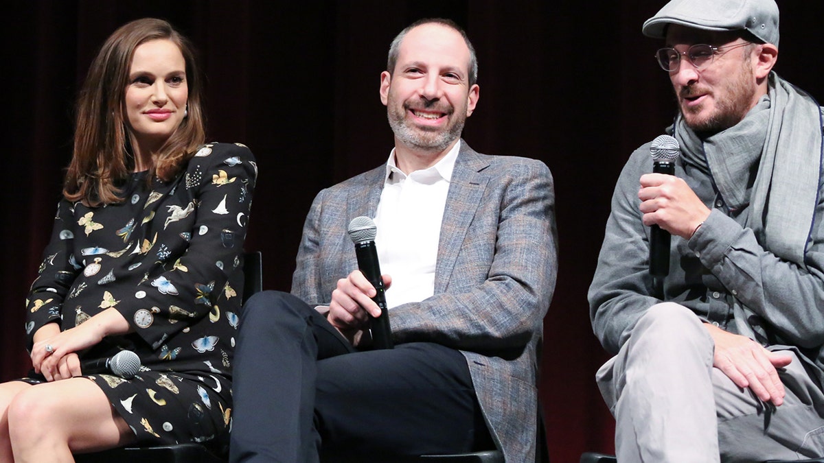 (L-R) Natalie Portman, Noah Oppenheim and Darren Aronofsky attend a panel discussion following the Official Academy Screening of 