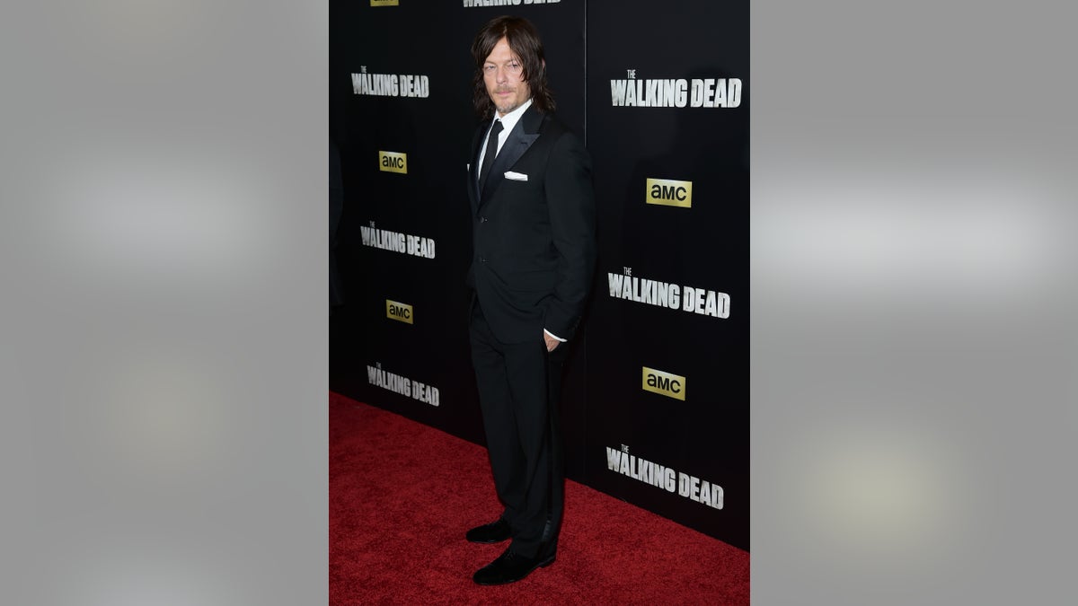 October 9, 2015. Norman Reedus attends AMC's "The Walking Dead" season six premiere fan event at Madison Square Garden in New York.