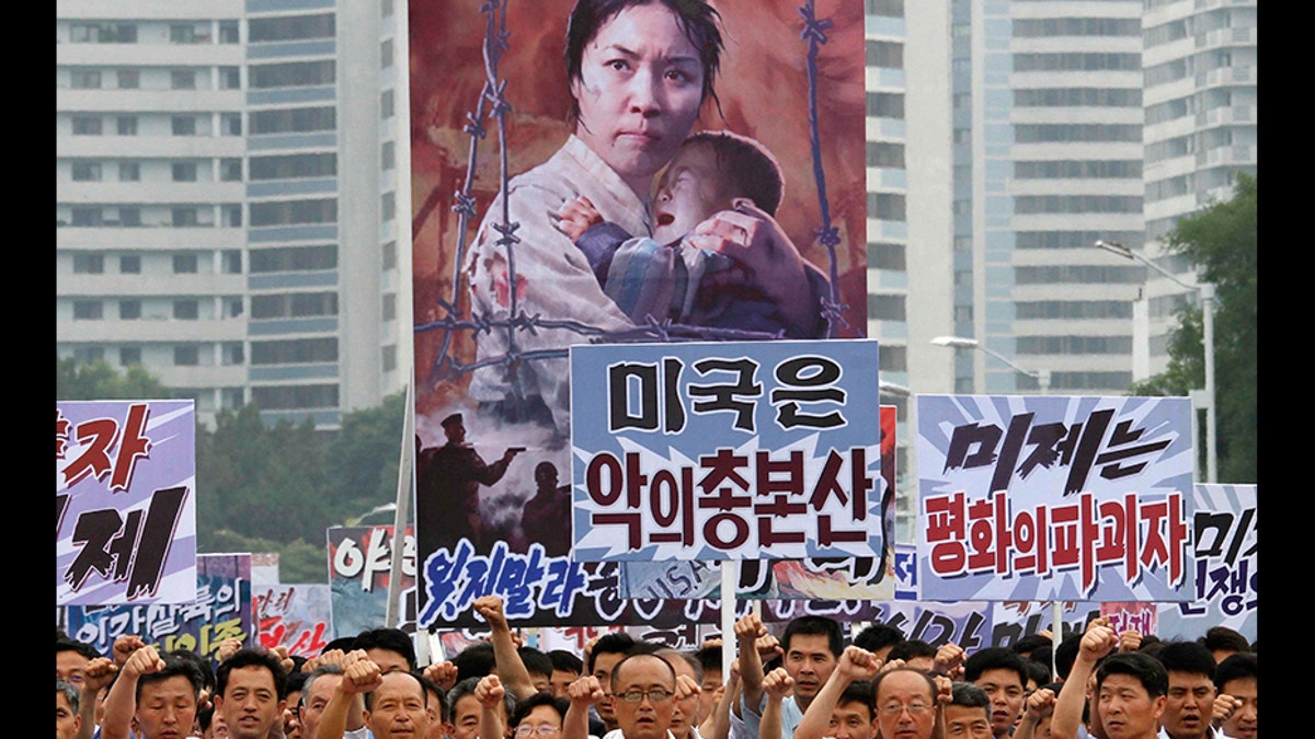 north korea rally