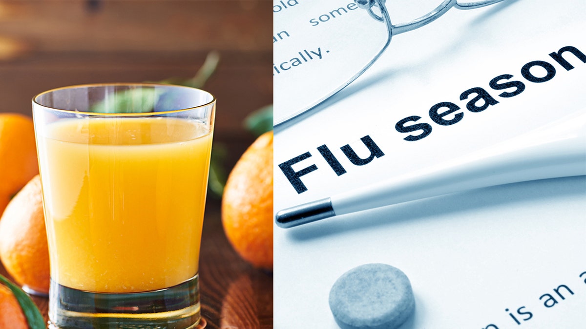 Orange juice flu split istock