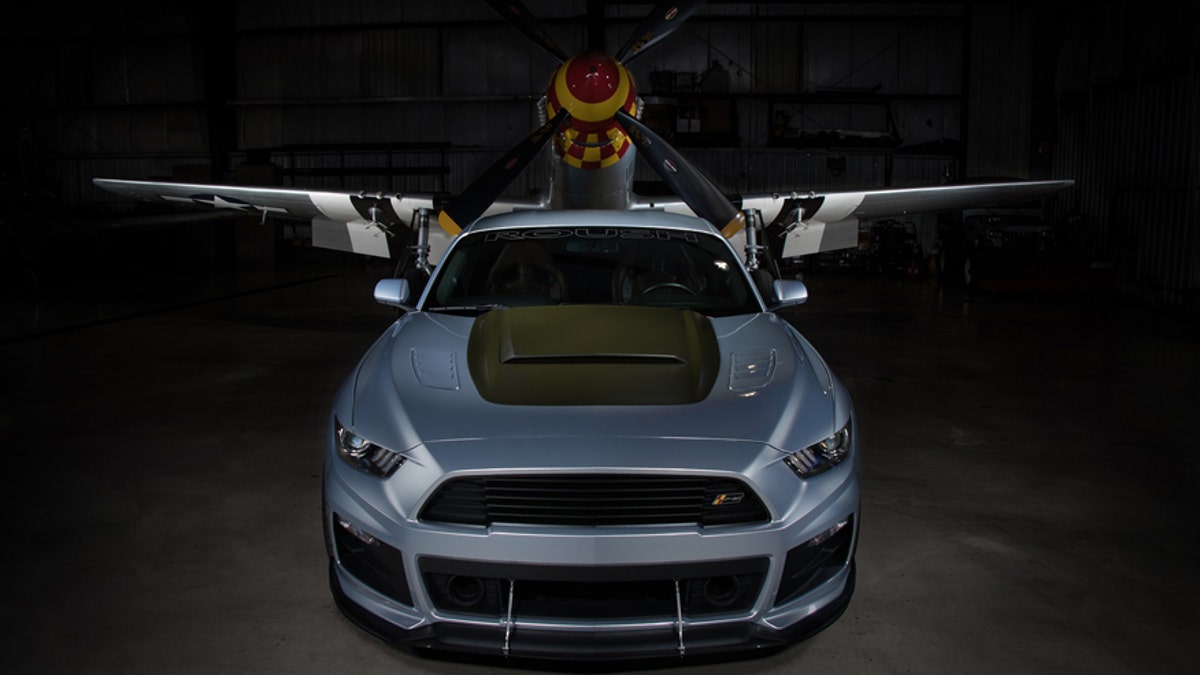 Roush P-51 Ford Mustang is ready for a dogfight with a Hellcat