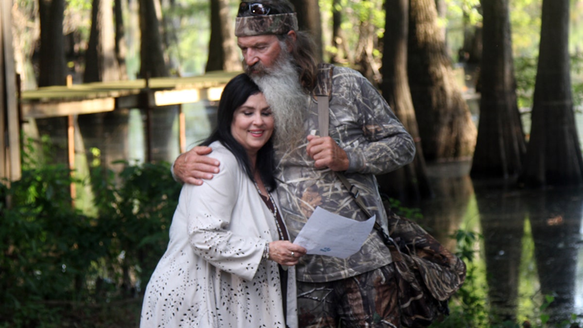 Phil Robertson and his wife, Miss Kay, in a scene from A&E's 