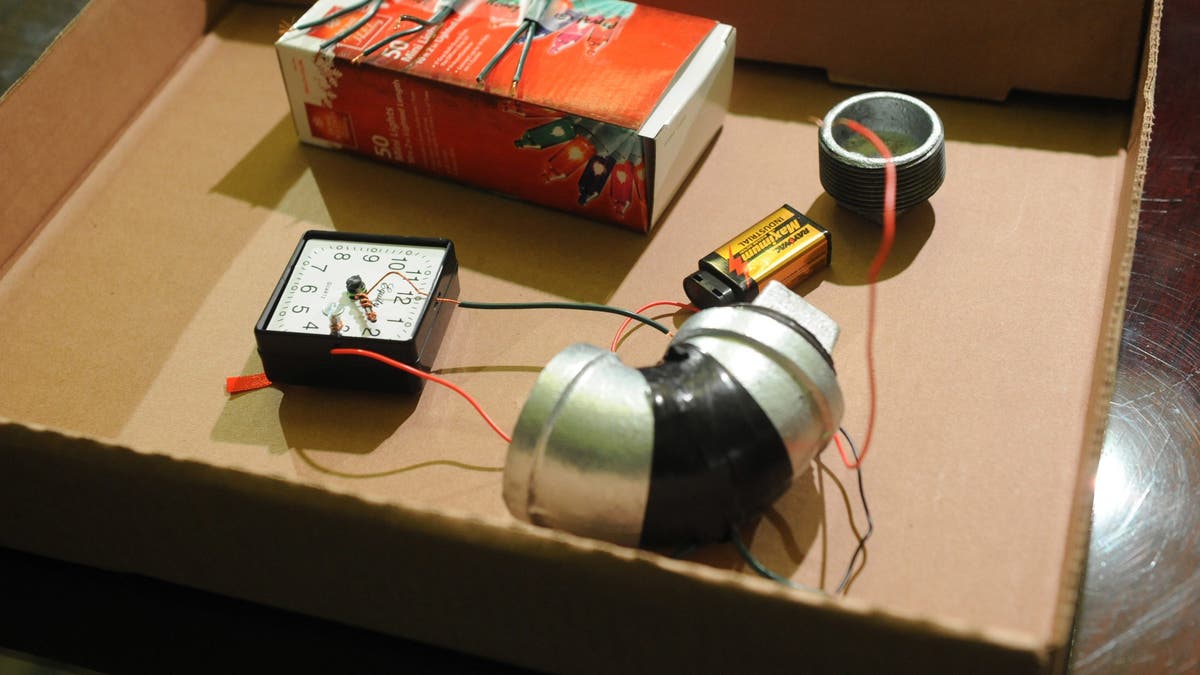 Nov. 20, 2011: A mock-up of a pipe bomb is displayed during a news conference at City Hall called by Mayor Michael Bloomberg. The mock-up represents what authorities believe a homemade bomb would've looked like if its construction had been completed. 
