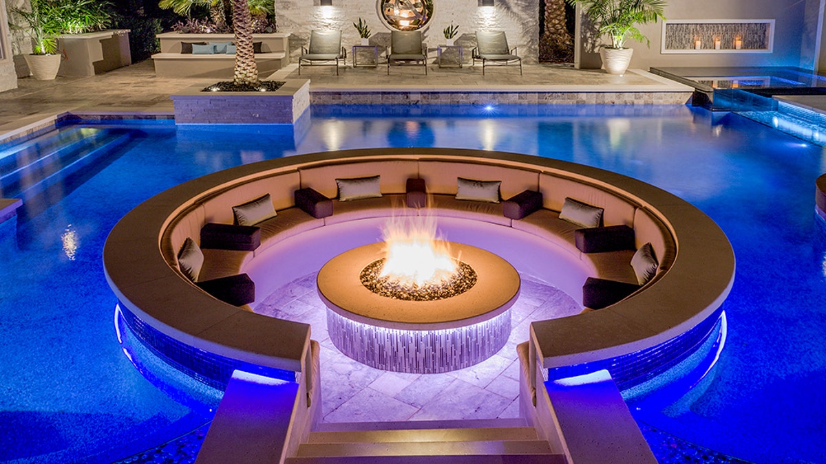 poolside fire pit