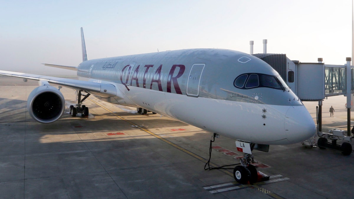 Dec. 22, 2014: An Airbus A350 XWB is pictured on the tarmac during the first delivery of this new passenger jet at Qatar Airways in Toulouse, southwestern France.
