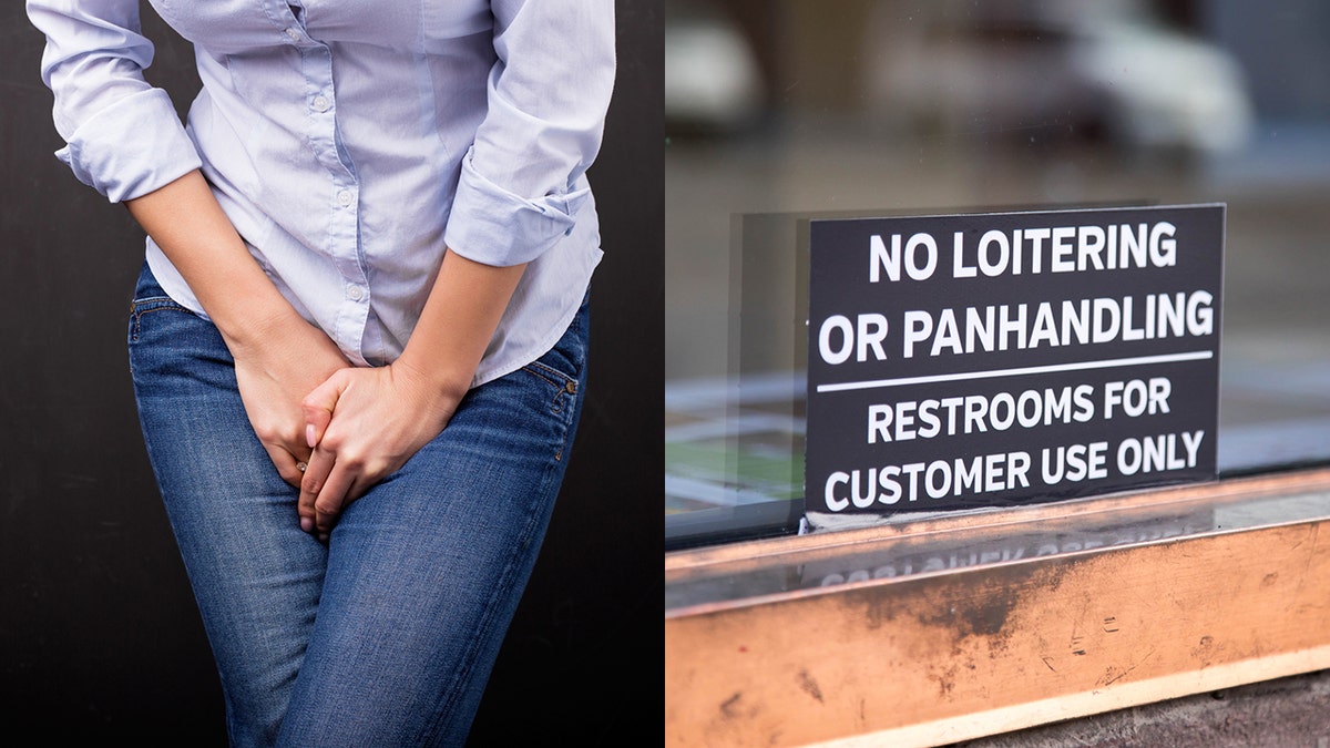 restrooms for customers only istock