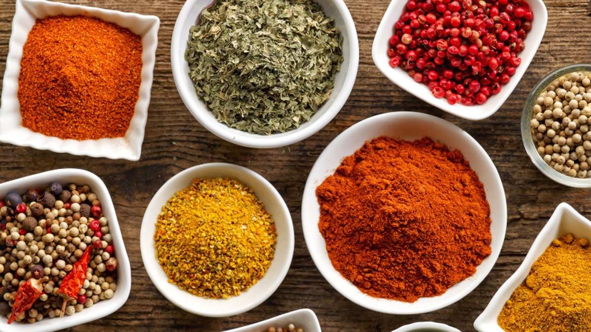 various kinds of spices