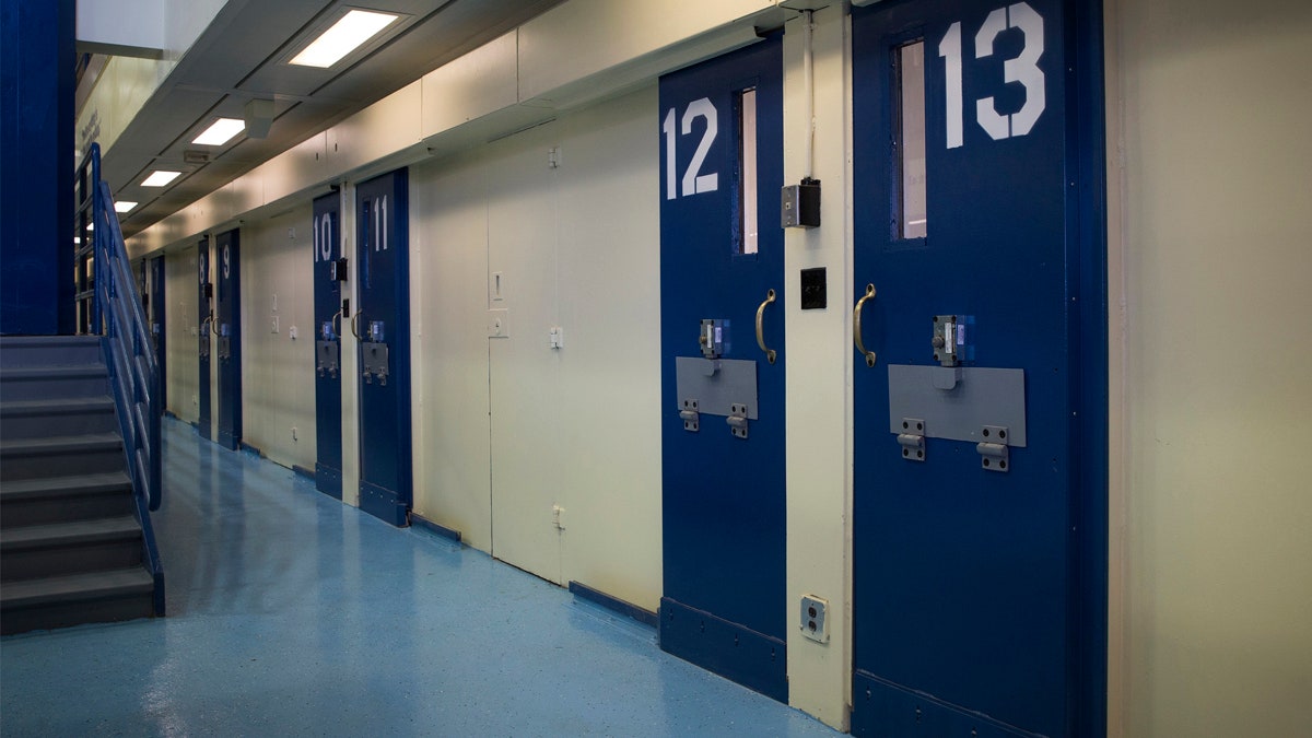 Jail cells are seen in the Enhanced Supervision Housing Unit at the Rikers Island Correctional facility in New York March 12, 2015. New York City is proposing to reduce violence among inmates at its troubled Rikers Island jail by limiting visitors, adding security cameras and separating rival gangs, Mayor Bill de Blasio announced on Thursday. REUTERS/Brendan McDermid (UNITED STATES - Tags: CRIME LAW CIVIL UNREST) - GM1EB3D0HHQ01