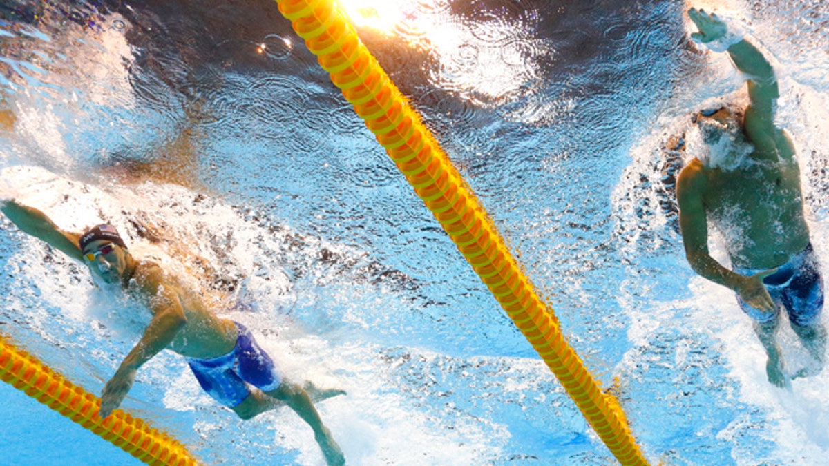 Phelps Lochte swimming