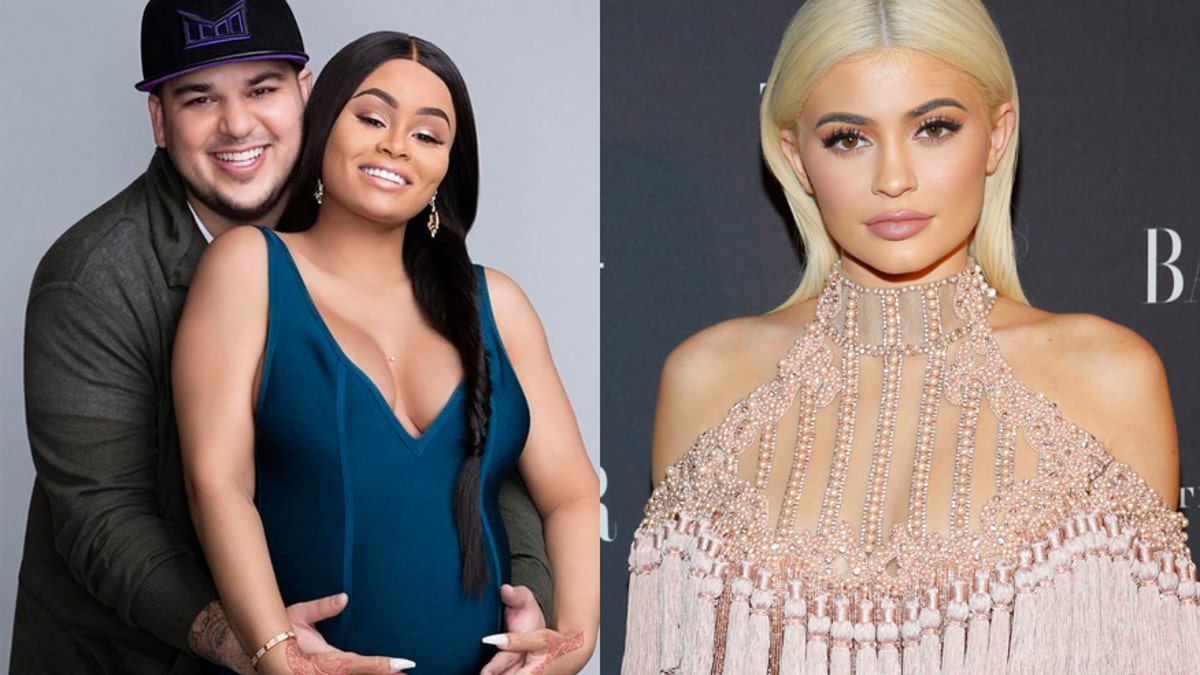 Rob Kardashian and Blac Chyna (left) post for a publicity shot for their reality show "Rob & Chyna." Kylie Jenner attends Harper's Bazaar's celebration of 'ICONS By Carine Roitfeld' at The Plaza Hotel during New York Fashion Week in Manhattan, New York, U.S., September 9, 2016.