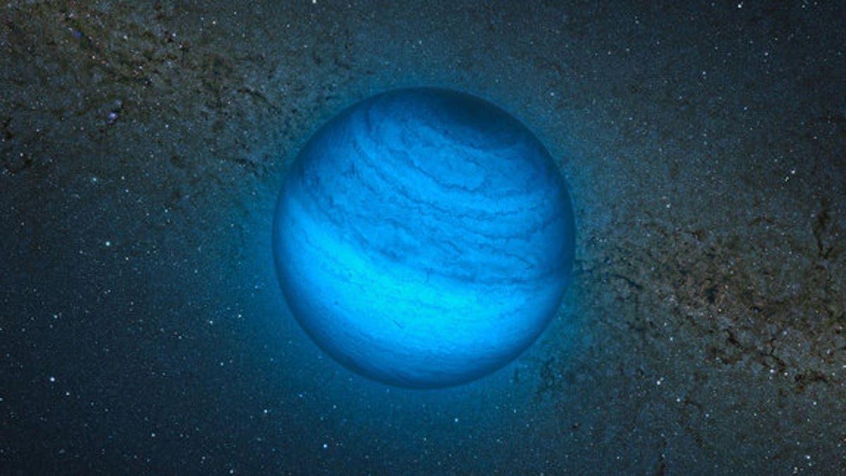 Artistu2019s impression of the free-floating planet CFBDSIR J214947.2-040308.9