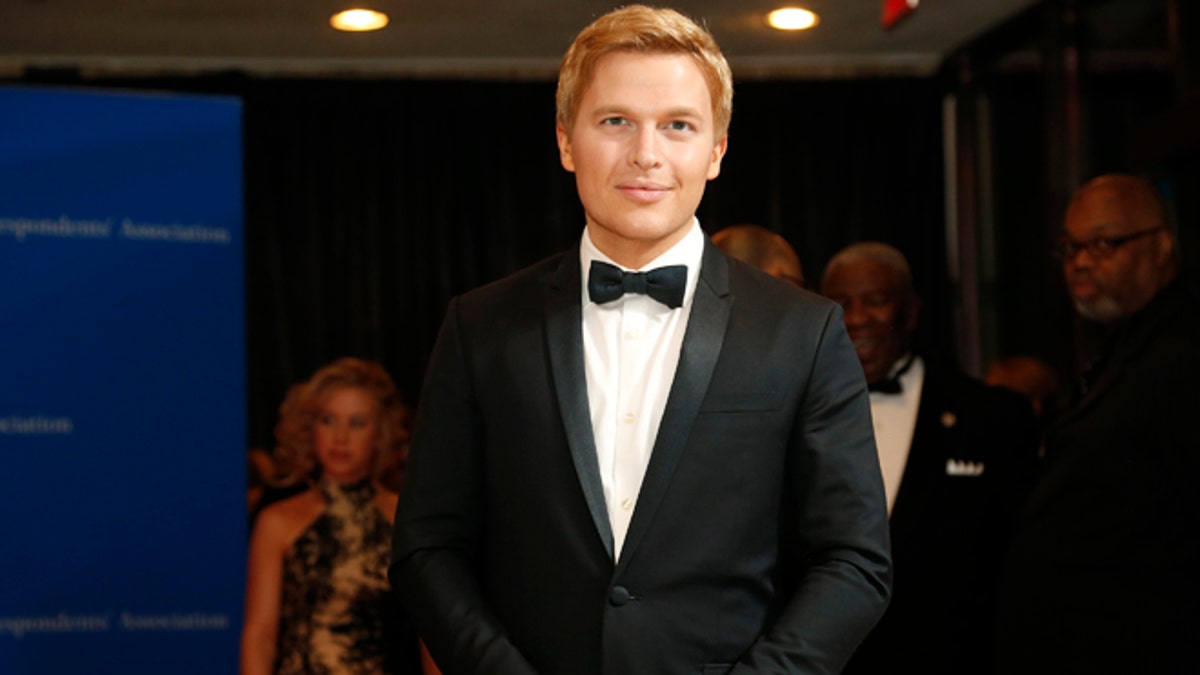 Apri.l 25, 2015. Journalist Ronan Farrow arrives for the annual White House Correspondents Association dinner in Washington.