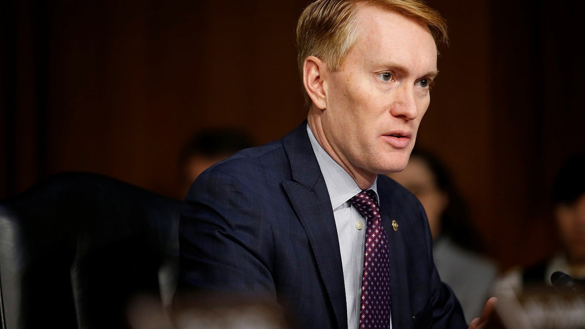 Senator James Lankford (R-OK) speaks during Senate Intelligence Committee hearing to answer questions related to Russian use of social media to influence U.S. elections, on Capitol Hill in Washington, U.S., November 1, 2017. REUTERS/Joshua Roberts - RC176A395460