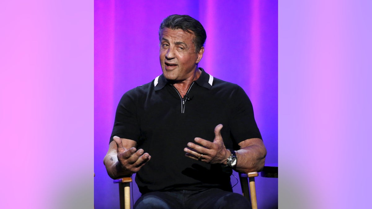 Executive producer Sylvester Stallone speaks at a panel for the television show 