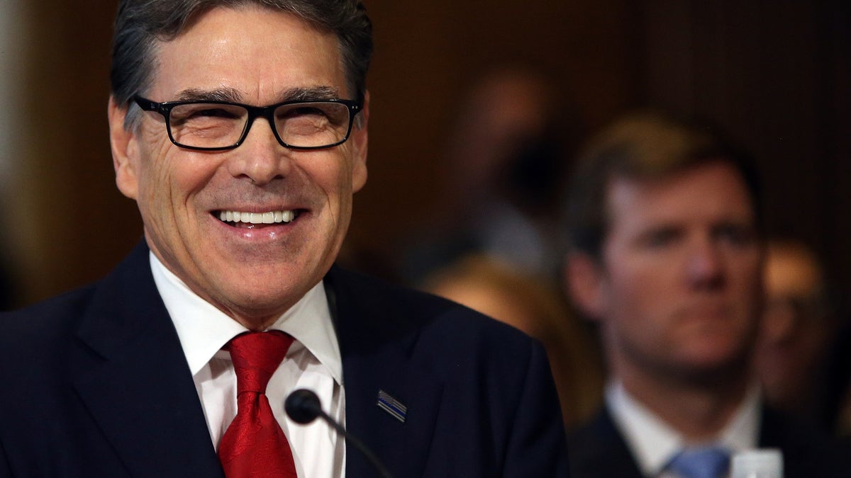 Former Texas Governor Rick Perry testifies before a Senate Energy and Natural Resources Committee hearing on his nomination to be Energy secretary at Capitol Hill in Washington, U.S., January 19, 2017. REUTERS/Carlos Barria - RC145B390900