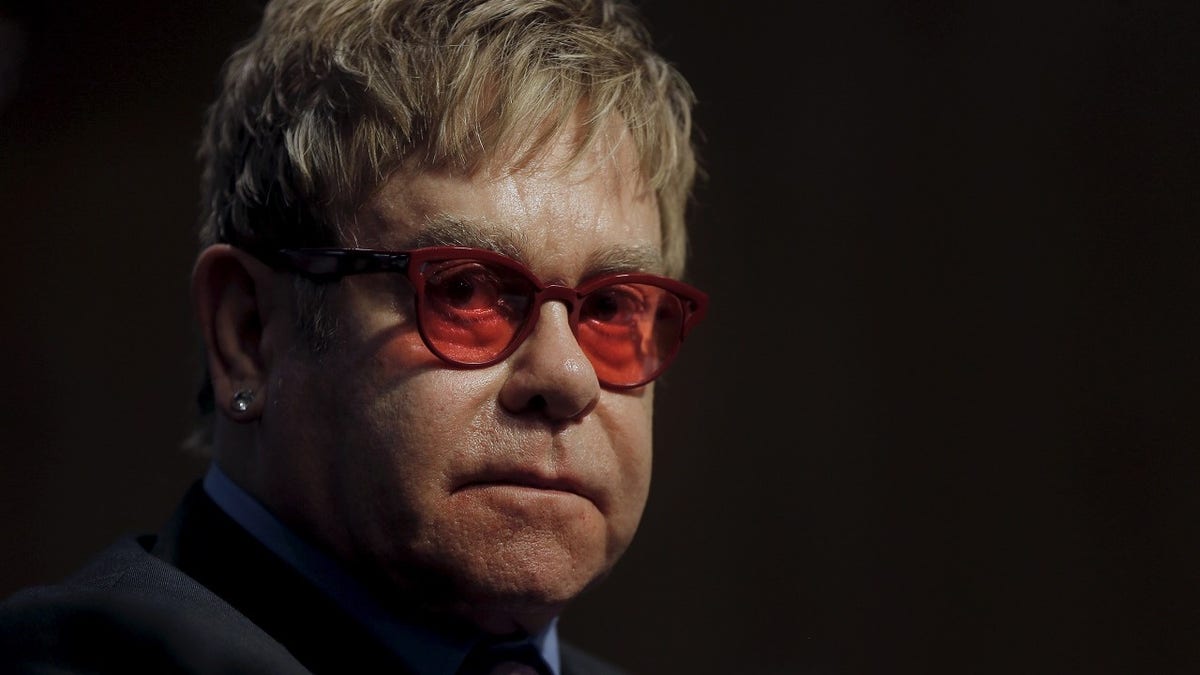 Singer Elton John, founder of the Elton John AIDS Foundation, pauses as he testifies before a Senate Appropriations State, Foreign Operations and Related Programs Subcommittee hearing on global health problems in Washington May 6, 2015. REUTERS/Carlos Barria - GF10000085958