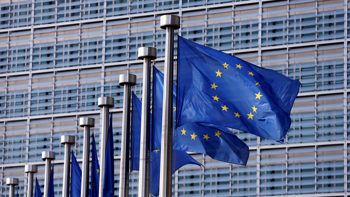 European Union flags flutter outside the EU Commission headquarters in Brussels, Belgium, April 20, 2016. REUTERS/Francois Lenoir - RTX2ASR2