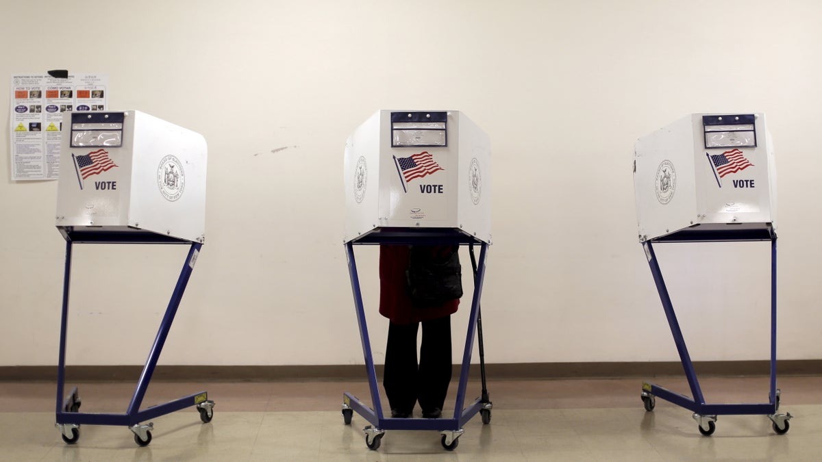 A voter is seen at a polling station during the New York primary elections in the Manhattan borough of New York City, U.S., April 19, 2016. Nearly half of Americans believe that the system that U.S. political parties use to pick their candidates for the White House is "rigged" and two-thirds want to see the process changed, according to a Reuters/Ipsos poll. REUTERS/Brendan McDermid/File Photo - RTX2BUJM
