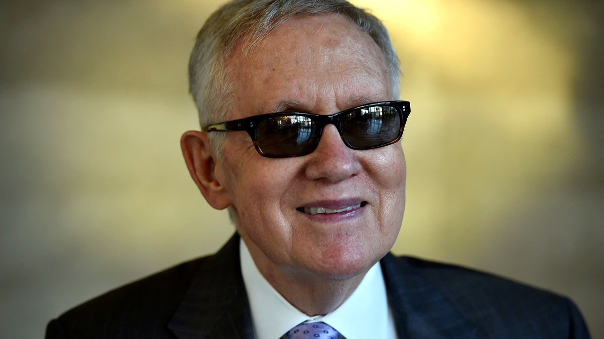 U.S. Senator Harry Reid (D-NV) smiles during an interview with Reuters in Las Vegas, Nevada, U.S. August 25, 2016. Picture taken August 25, 2016. To match Interview USA-ELECTION/NEVADA-SENATE  REUTERS/David Becker - RTX2NHL3