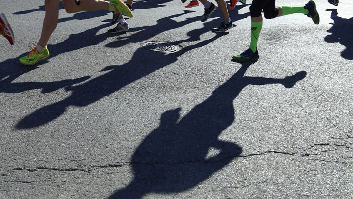 Marathon running shadow