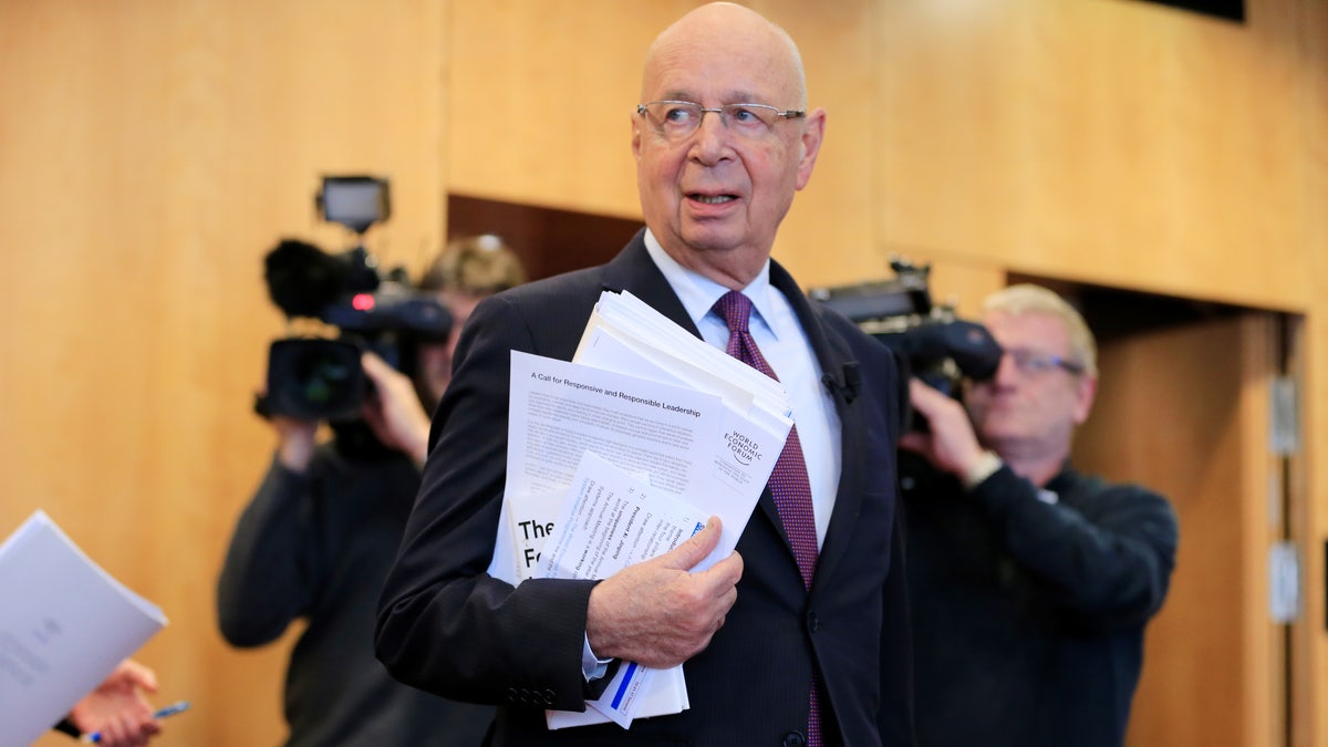World Economic Forum (WEF) Executive Chairman and founder Klaus Schwab arrives at a news conference in Cologny, near Geneva, Switzerland January 10, 2017. REUTERS/Pierre Albouy - RTX2YB5C