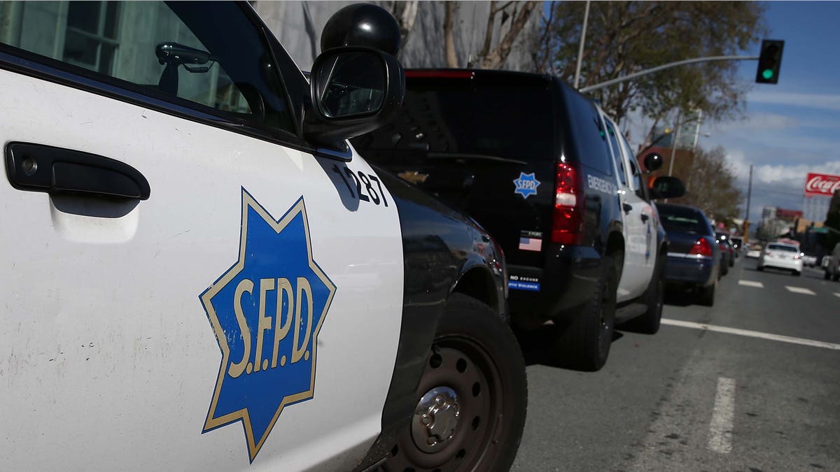 SAN FRANCISCO, CA - FEBRUARY 27: San Francisco police cars sit parked in front of the Hall of Justice on February 27, 2014 in San Francisco, California. A federal grand jury has indicted five San Francisco police officers and one former officer in two cases involving drug and computer thefts from suspects and the theft of money and gift cards from suspects. (Photo by Justin Sullivan/Getty Images)