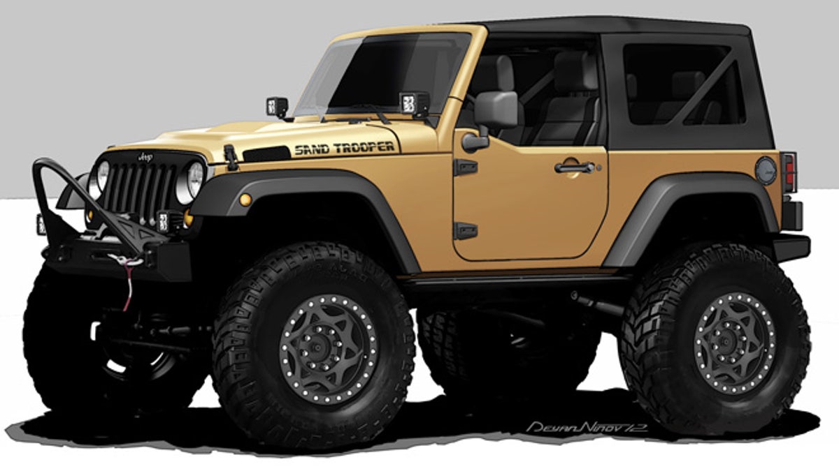 The Jeep Wrangler Sand Trooper is one of 24 custom vehicles that Mopar will bring to the 2012 Specialty Equipment Market Association (SEMA) show in Las Vegas. In addition to customized vehicles, Mopar will feature more than 500 parts and accessories throughout its exhibit. This year marks the 75th anniversary of the Mopar brand.