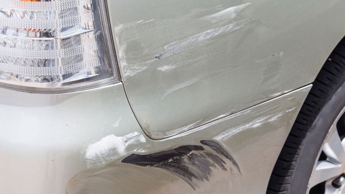 Scratched car paint