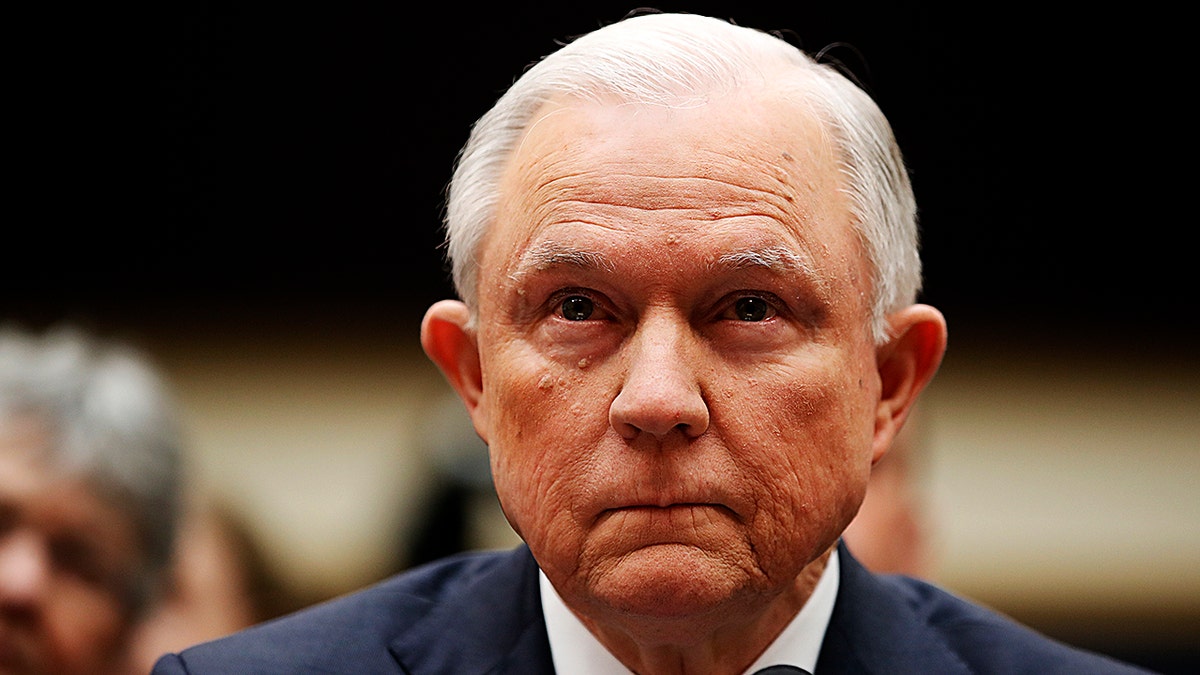 Attorney General Jeff Sessions listens at the beginning of a House Judiciary Committee hearing on Capitol Hill, Tuesday, Nov. 14, 2017 in Washington. (AP Photo/Alex Brandon)