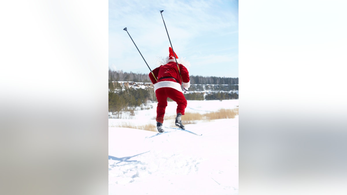 Santa on skies